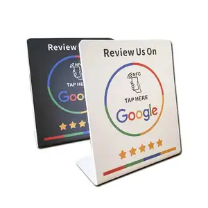 Custom PVC NFC Google Review Menu Stand With QR Code