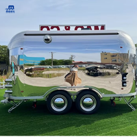 Camion de cuisine mobile en aluminium et en fibre de verre pour camion de cuisine de mariage argenté en acier inoxydable aux normes européennes