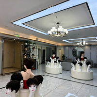 Comptoir de présentation de perruques pour salon de beauté, buste de mannequin circulaire, table de présentation, éclairage, rangement, étagère murale