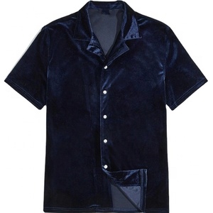 <span class=keywords><strong>Ultimo</strong></span> Design uomo rivero colletto camicia <span class=keywords><strong>di</strong></span> velluto servizio OEM personalizzato breve adulti camicie Casual solido supporto <span class=keywords><strong>di</strong></span> fissaggio a <span class=keywords><strong>maglia</strong></span> - Product Image 1