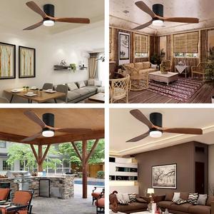 Ventilateur de plafond décoratif vintage de style américain Bldc 52 pouces, 220v, alimenté par un moteur à bobinage, avec lumière LED, meilleur <span class=keywords><strong>prix</strong></span> - Product Image 6