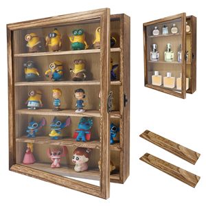 Wholesale Modern Multifunction Wood Shadow Box Frame Removable Shelves OEM ODM Custom Logo Transparent Storage - Product Image 1