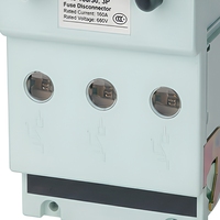 Sectionneur-fusible série HR6 3P 160A 400V à commande manuelle rotative, isolateur monté sur panneau pour distribution basse tension