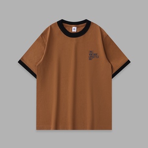 Camiseta Gráfica Moderna de Alta Calidad para Hombre, Diseño de Oso Polar, Ribete en Contraste, Corte Regular, 100% Algodón, Transpirable, Estilo Urbano - Product Image 3