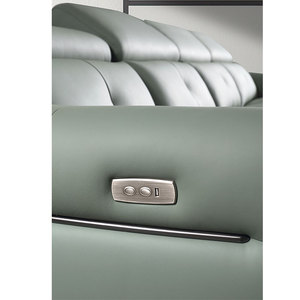 Juego de sofá Seccional de alta calidad para el hogar, sofá reclinable de cuero con carga inalámbrica eléctrica de lujo - Product Image 5