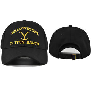 Casquette de baseball vintage à 5 panneaux en sergé Yellowstone <span class=keywords><strong>Dutton</strong></span> Ranch Style ethnique en détresse coton lavé broderie incurvée à la mode - Product Image 1