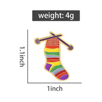 Arc-en-ciel chaussettes tricot Badge émail broches mode créative aiguilles à tricoter fil Art broches revers Badge bijoux cadeau pour les amis