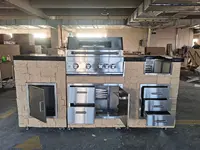 ขายร้อนกลางแจ้งตู้ครัวสแตนเลสสีดำกลางแจ้งครัว Modular ที่มีในตัวย่าง