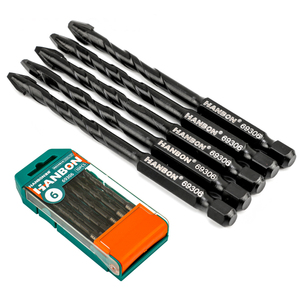 Juego de Brocas para Perforar Vidrio, Cerámica y Concreto, Precio de Fábrica, Brocas Hexagonales Cruzadas de 6/8/10/12 mm para Taladro 69306 - Product Image 1