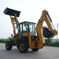 WZ30-25 4WD Wheel Loader Backhoe Excavator, Bucket Depan 1.3m³, Bucket Excavator Belakang 0.3m³