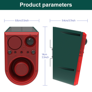 Repelente Ultrasónico Solar con Sonidos de Advertencia de 129 dB, Resistente al Agua IP65, Sensor Infrarrojo, Luz LED Intermitente Roja/Azul, para Diversos Animales Salvajes - Product Image 3