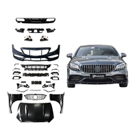 Kit Completo de Carrocería Pharri Nuevo para W205 Clase C 2015-2021, Actualización Original Vision C63S AMG, Parachoques Delantero, Rejilla, Capó, Guardabarros