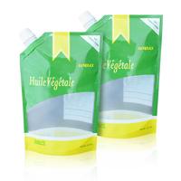 LT Biodégradable Flexible Flip Cap carré clair Liquide Plastique Emballage Feuille d'aluminium Stand up Spout Pouch Bag avec buse