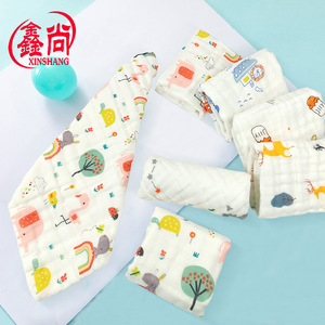Xinshang – débarbouillette en pur coton pour bébé, 30x30 cm, serviette carrée en gaze à six couches, imprimé dessin animé, hypoallergénique, pour le nettoyage du visage des nourrissons - Product Image 2