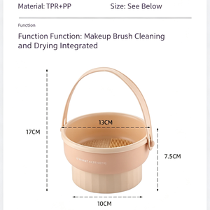 ชามทำความสะอาดแปรงแต่งหน้าซิลิโคนพับได้ 3 in 1 พร้อมที่วางตากแห้ง พกพาสะดวกสำหรับเดินทาง - Product Image 4