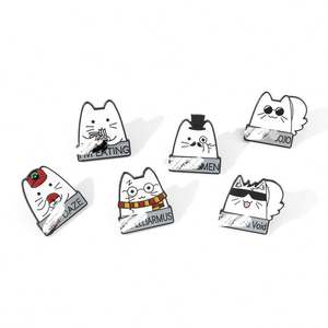 Lindo animal gato superventas clásico dibujos animados anime monstruo Metal artesanía insignia ropa solapa alfileres bolsas accesorios esmalte alfileres - Product Image 6