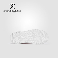Chaussures décontractées pour hommes BUCCI BATANI, en cuir et tissu Scabal, couleur orange lave, à lacets, semelle extérieure en caoutchouc XL, SC070-E020