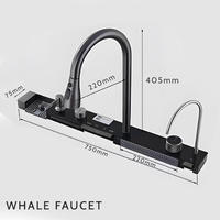 Évier de cuisine moderne en acier inoxydable noir de haute qualité avec robinet cascade – Nouveauté promotionnelle