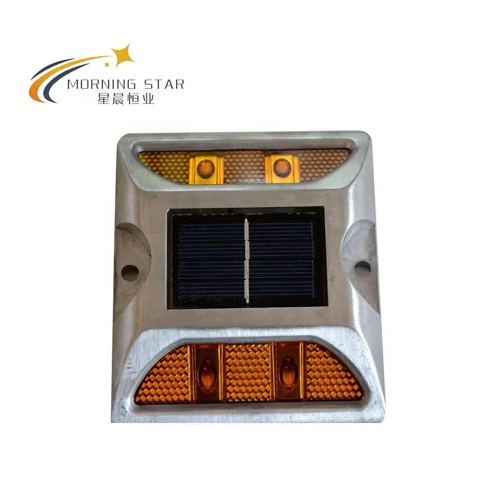 Cast aluminum double-sided 6 LED lights solar road stud guidance warning light