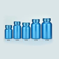 Botella de plástico con tapa azul nacarado Embalaje para el cuidado de la salud de grado alimenticio