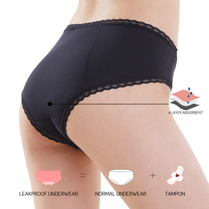 Lynmiss Venta al por mayor Bragas orgánicas de 4 períodos Bragas de período de humedad a prueba de fugas Durante la menstruación - Product Image 4