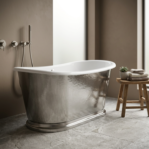 Baignoire autoportante en métal ovale, finition cuivre classique, sans couvercle, pour salle de bain à domicile - Indian Home Crafts - Product Image 3