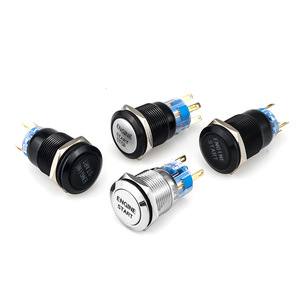 Luz <span class=keywords><strong>LED</strong></span> de un botón Interruptor de carcasa de metal a prueba de agua Estructura electrónica Nivel IP65 250V Máx. Voltaje 1NO para modificación de coche - Product Image 6