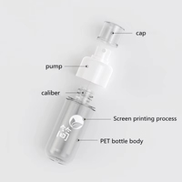 Bouteille à pompe en plastique PET personnalisée 100/120/150ml fine brume vide pour lotion essence parfum désinfectant pour les mains cosmétiques