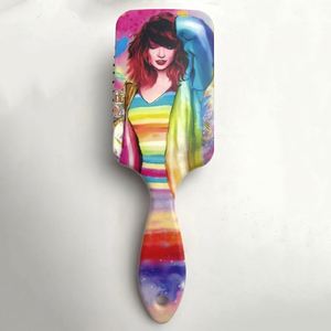 Peine de leopardo con foto impresa personalizada con cojín de aire Cepillo de pelo de plástico antiestático para todo tipo de cabello - Product Image 2