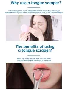 मुंह की सफाई के उपकरण जीभ खुरचनी किट सांसों की दुर्गंध दूर करें जीभ क्लीनर स्टेनलेस स्टील मौखिक स्वच्छता जीभ क्लीनर