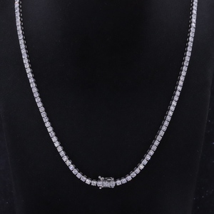 RST 14K oro blanco 5mm 0.5ct DEF VVS corte redondo collar de tenis de moissanita de alta calidad - Product Image 3