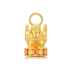 2025 nouveau Design 1.2g mignon mode 24K or massif pendentifs à breloque Micro-dur or bon augure cheval pendentif pour anniversaire - Product Image 2