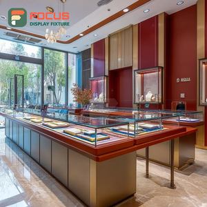 Exhibidores Modernos para Joyería, Vitrina de Vidrio con Marco Metálico para Tienda de Joyería - Product Image 1