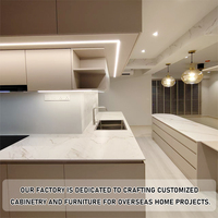Ensemble de cuisine moderne de luxe, armoires en acrylique sur mesure avec comptoirs en quartz, fabricant professionnel de cuisines