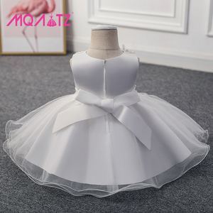 Robes de demoiselles d'honneur en tulle MQATZ en promotion, robes mignonnes pour bébés avec appliques en dentelle, robes de cérémonie pour petites filles - Product Image 3