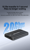 Lecteur de carte 20G, USB 3.1 CF vers CFe-Type B, vitesse 20 Gbps, lecture simple de carte