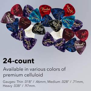 <span class=keywords><strong>Fender</strong></span> Premium - Paquete de 24 púas de guitarra, exclusivas de Austin Bazaar, calibres delgadas, medianas y gruesas, púas deportivas promocionales - Product Image 6