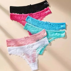 OEM Regalo Sexy <span class=keywords><strong>Encaje</strong></span> Algodón Entrepierna Bragas <span class=keywords><strong>de</strong></span> las mujeres Calzoncillos Cintura baja Cheeky Panty Tanga Ropa interior Panty para dama - Product Image 6