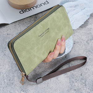 Hot Selling Fashion Clutch Bag Luxury Money Clip Factory Wholesale Print <strong>Long</strong> Zipper Solid Color Women's Wallet <strong>Purse</strong> Woman - Product Image 1