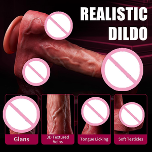 8,7 Zoll Realistischer Stoßender Dildo Leckender Vibrator Anale Klitoris G-Punkt Stimulation Heizung Fernbedienung Erwachsenen-Sexspielzeug für Frauen - Product Image 3