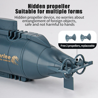 Submarino RC Inalámbrico de 6 Canales, Mini Submarino a Control Remoto, Modelo de Simulación de Lancha Rápida, Juguetes Eléctricos Subacuáticos