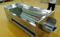 Machine automatique de nettoyage, lavage et pelage de légumes (cassave, pommes de terre, carottes, gingembre) avec fonction de polissage des impuretés