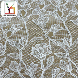 Phi lưới nước hòa tan trắng vải ren cô dâu Chất lượng cao hoa thêu guipure dây vải ren cho váy cưới - Product Image 6