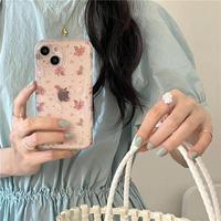Coque de téléphone portable antichoc en TPU avec motif de chat et petites fleurs de dessin animé pour iPhone 11 13 15 16 17 18 Pro Max