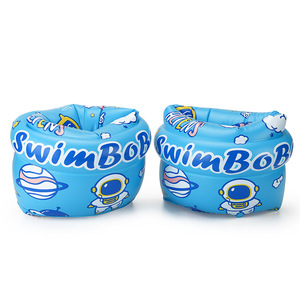 Flotador inflable Swimbobo para niños, diseño redondo de dibujos animados, doble cámara de aire engrosada, material suave y ecológico para piscina. - Product Image 3
