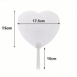 Éventails photo imprimables double face, vierges pour sublimation, en plastique, pour la création de logos DIY, publicités promotionnelles et cadeaux, style artisanal 'Love' - Product Image 4