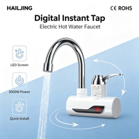 Robinet d'eau électrique à chauffage instantané avec écran numérique, économie d'énergie, élément chauffant en acier inoxydable et plastique, étanche IPX4, pour camping-car