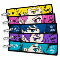 Promotion Vente en Gros Porte-clés Personnalisé avec Logo, Cordon en Tissu Polyester, Broderie Anime, Porte-clés Tissé