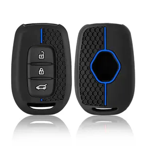 Coque de clé de voiture en silicone à 3 boutons pour <span class=keywords><strong>Renault</strong></span> Kwid Traffic Symbol Dacia Sandero Logan Duster 2016 <span class=keywords><strong>2017</strong></span> 2018 - Product Image 3