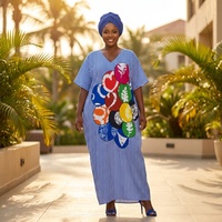 Robe Boubou Africaine Magnifique pour Femme, Grande Taille, Coupe Modeste, Imprimé Floral, Kaftan Maxi, Collection Été Premium 2026